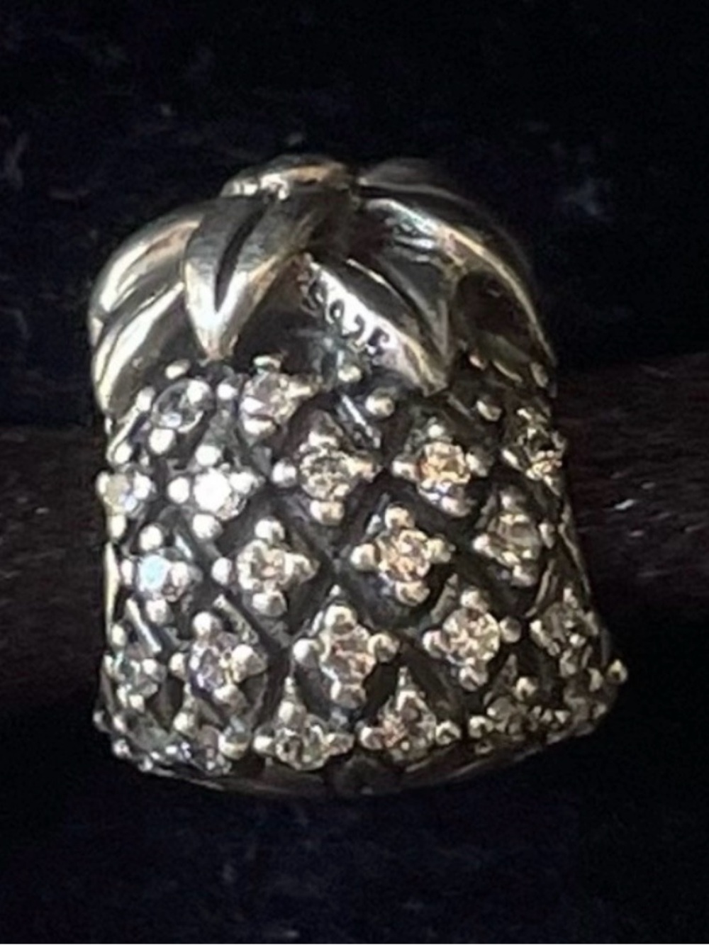 Authentic Pandora Sterling Silver CZ Sparkling Pineapple Charm 791293CZ